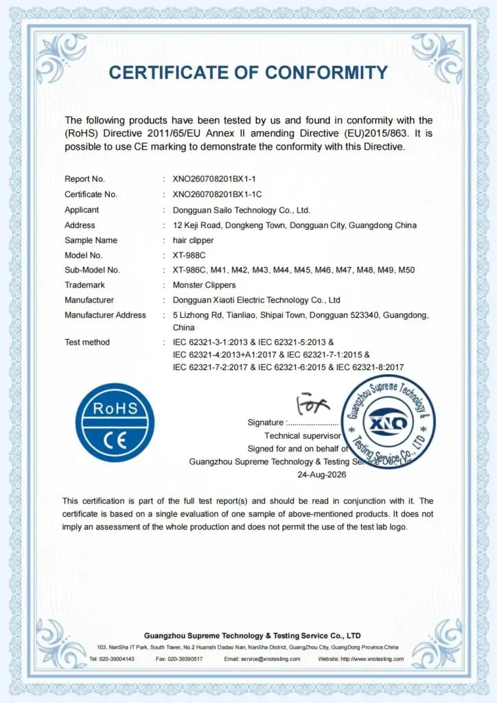 hair clipper certification